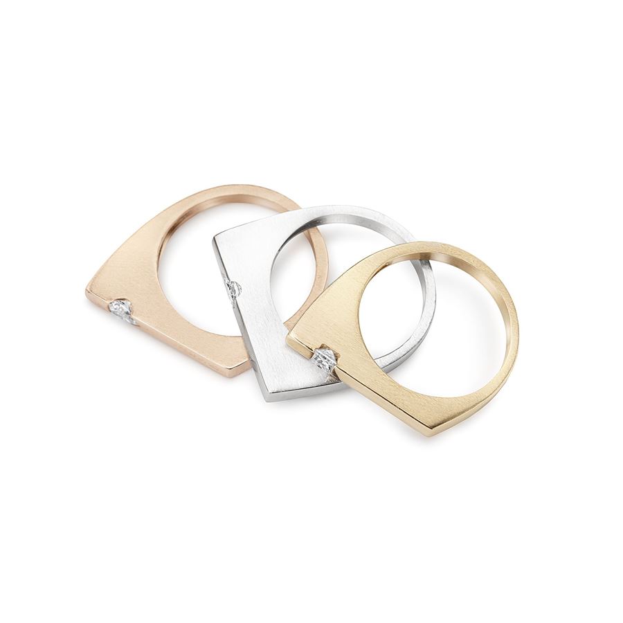 Anello 'Congiunzioni' con princess CONGIUNZIONI | AN1 CONP AU PRNCAU9R CT 0,12